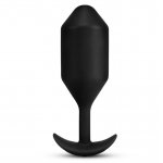 Korek wibrujący obciążony - B-Vibe Vibrating Snug Plug 5 XXL Czarny