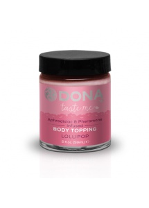 Krem jadalny do ciała - Dona Body Topping  Słodki Lizak + opaska na oczy