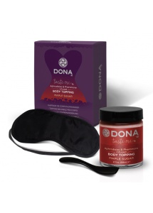 Krem jadalny do ciała - Dona Body Topping  Syrop Klonowy + opaska na oczy