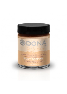 Krem jadalny do ciała - Dona Body Topping  Kwiatowy Nektar + opaska na oczy