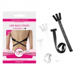 Krzyżak do biustonosza 3 haftki - Bye Bra Flexible Low Back Straps 3-Hook Czarne i Białe