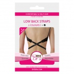 Krzyżak do biustonosza 3 haftki - Bye Bra Flexible Low Back Straps 3-Hook Czarne i Białe