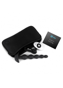 Kulki analne wibrujące zdalne sterowanie - B-Vibe Cinco Anal Beads Black  