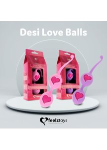 Kulki stymulujące z serduszkiem Feelz Toys - Desi Love Balls Pink różowe