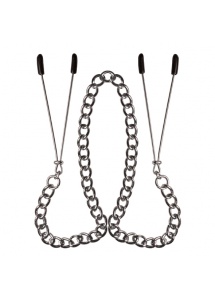 Łańcuszek z zaciskami na sutki - S&M Tug On My Heart Nipple Clips 