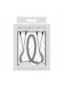 Łańcuszek z zaciskami na sutki - S&M Tug On My Heart Nipple Clips 