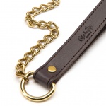 Luksusowa ZŁOTA smycz skórzana - Coco de Mer Leather Lead Brown  