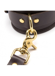 Luksusowe kajdanki na nogi skórzane - Coco de Mer Leather Ankle Cuffs Brown  