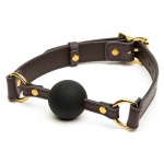 Luksusowy knebel skórzany - Coco de Mer Leather Ball Gag Brown  