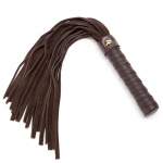 Luksusowy mały pejcz skórzany - Coco de Mer Leather Small Flogger Brown  