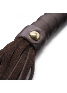 Luksusowy mały pejcz skórzany - Coco de Mer Leather Small Flogger Brown  