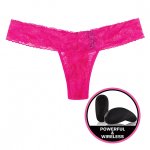 Majteczki wibrujące - Secrets Vibrating Panties Lace Thong Różowy S/M