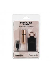 Mały masażer wibrator - PowerBullet First Class Mini Bulllet with Crystal 9 Function Różowy