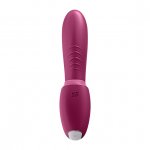 Masażer bezdotykowy łechtaczki i wibrator punktu G - Satisfyer Sunray Insertable Double Air Pulse Vibrator Wiśniowy