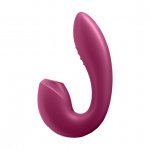 Masażer bezdotykowy łechtaczki i wibrator punktu G - Satisfyer Sunray Insertable Double Air Pulse Vibrator Wiśniowy