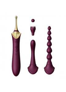 Masażer łechtaczki z nakładką analną i do punktu G - Zalo - Bess 2 Clitoral Vibrator   Fioletowy