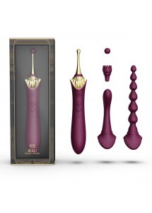 Masażer łechtaczki z nakładką analną i do punktu G - Zalo - Bess 2 Clitoral Vibrator   Fioletowy