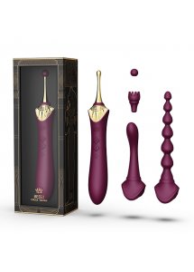 Masażer łechtaczki z nakładką analną i do punktu G - Zalo - Bess 2 Clitoral Vibrator   Fioletowy