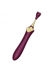 Masażer łechtaczki z nakładką analną i do punktu G - Zalo - Bess 2 Clitoral Vibrator   Fioletowy