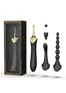 Masażer łechtaczki z nakładką analną i do punktu G - Zalo - Bess 2 Clitoral Vibrator   Czarny