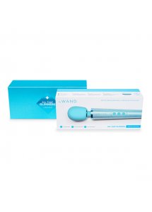 Masażer różdżka błyszczący brokatem - Le Wand Petite All That Glimmers Rechargeable Vibrating Massager Niebieski