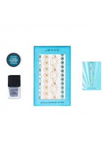 Masażer różdżka błyszczący brokatem - Le Wand Petite All That Glimmers Rechargeable Vibrating Massager Niebieski