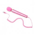 Masażer różdżka błyszczący brokatem - Le Wand Petite All That Glimmers Rechargeable Vibrating Massager Różowy