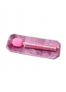 Masażer różdżka błyszczący brokatem - Le Wand Petite All That Glimmers Rechargeable Vibrating Massager Różowy