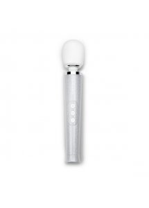 Masażer różdżka błyszczący brokatem - Le Wand Petite All That Glimmers Rechargeable Vibrating Massager Biały