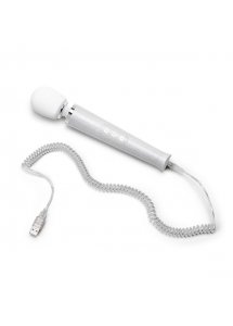 Masażer różdżka błyszczący brokatem - Le Wand Petite All That Glimmers Rechargeable Vibrating Massager Biały