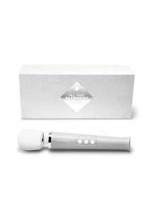 Masażer różdżka błyszczący brokatem - Le Wand Petite All That Glimmers Rechargeable Vibrating Massager Biały