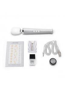 Masażer różdżka błyszczący brokatem - Le Wand Petite All That Glimmers Rechargeable Vibrating Massager Biały