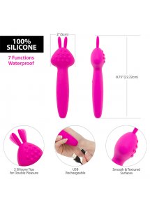 Masażer różdżka do łechtaczki - PalmPower Vibez Waterproof Rabbit Wand  