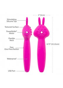 Masażer różdżka do łechtaczki - PalmPower Vibez Waterproof Rabbit Wand  