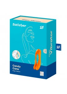 Masażer wibrator na palec - Satisfyer Candy Cane Finger Vibrator   Pomarańczowy