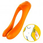 Masażer wibrator na palec - Satisfyer Candy Cane Finger Vibrator   Pomarańczowy