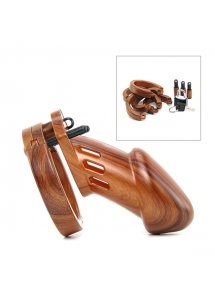 Męski pas cnoty klatka na penisa z poliwęglanu - CB-X CB-6000 Chastity Cock Cage Drewno