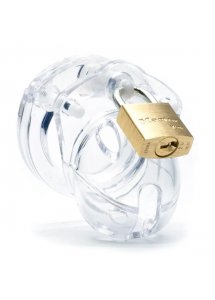 Męski pas cnoty klatka na penisa z poliwęglanu - CB-X Mini Me Chastity Cock Cage  Przezroczysty