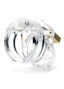 Męski pas cnoty klatka na penisa z poliwęglanu - CB-X Mini Me Chastity Cock Cage  Przezroczysty