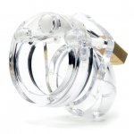 Męski pas cnoty klatka na penisa z poliwęglanu - CB-X Mini Me Chastity Cock Cage  Przezroczysty