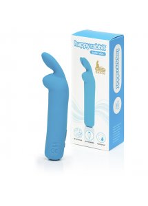 Mini wibrator i masażer łechtaczki - Happy Rabbit Rechargeable Vibrating Bullet Niebieski