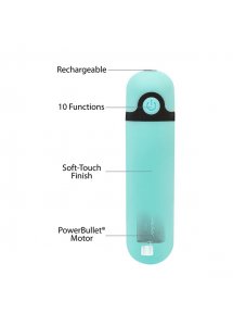 Mini wibrator ładowany - PowerBullet Rechargeable Vibrating Bullet 10 Function   Zielony