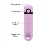 Mini wibrator ładowany - PowerBullet Rechargeable Vibrating Bullet 10 Function   Fioletowy