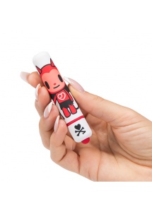 Miniaturowy wibrator wzór diabła - Tokidoki Mini Bullet Vibrator  White Devil