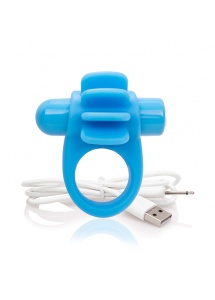 Mocny pierścień wibrujący na penisa - The Screaming O Charged Skooch Ring  Niebieski