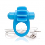 Mocny pierścień wibrujący na penisa - The Screaming O Charged Skooch Ring  Niebieski