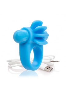 Mocny pierścień wibrujący na penisa - The Screaming O Charged Skooch Ring  Niebieski