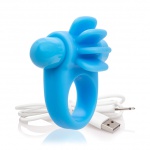 Mocny pierścień wibrujący na penisa - The Screaming O Charged Skooch Ring  Niebieski