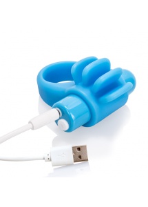 Mocny pierścień wibrujący na penisa - The Screaming O Charged Skooch Ring  Niebieski