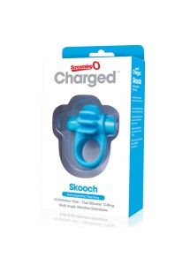 Mocny pierścień wibrujący na penisa - The Screaming O Charged Skooch Ring  Niebieski